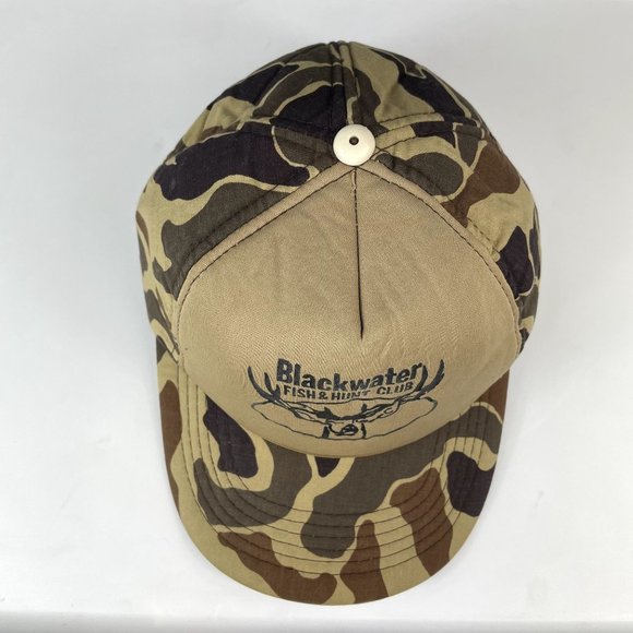 Blackwater Fish & Hunt Club Brown Camo Camouflage Snapback Hat Cap - Picture 2 of 9